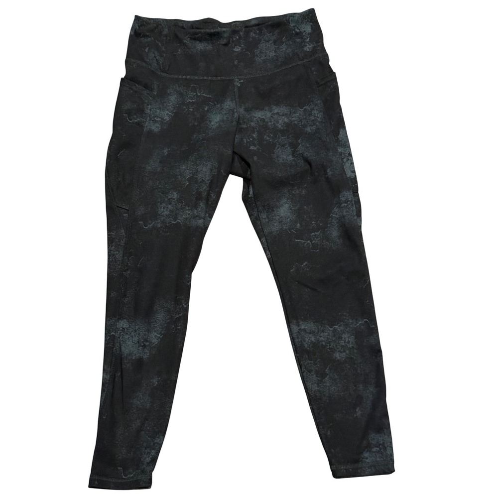Danskin Women's Black Marble Print Athletic Leggings‎ Size M